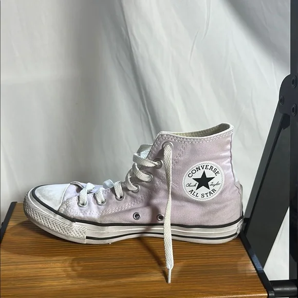 Lavender Converse High-Top Sneakers - Picture 2 of 5